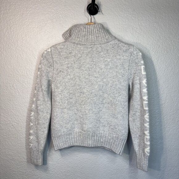 Woolland Norway Solsiden Knitted Sweater Wool 1/2 Zip Gray Washable Kids 12-14 - Picture 2 of 8